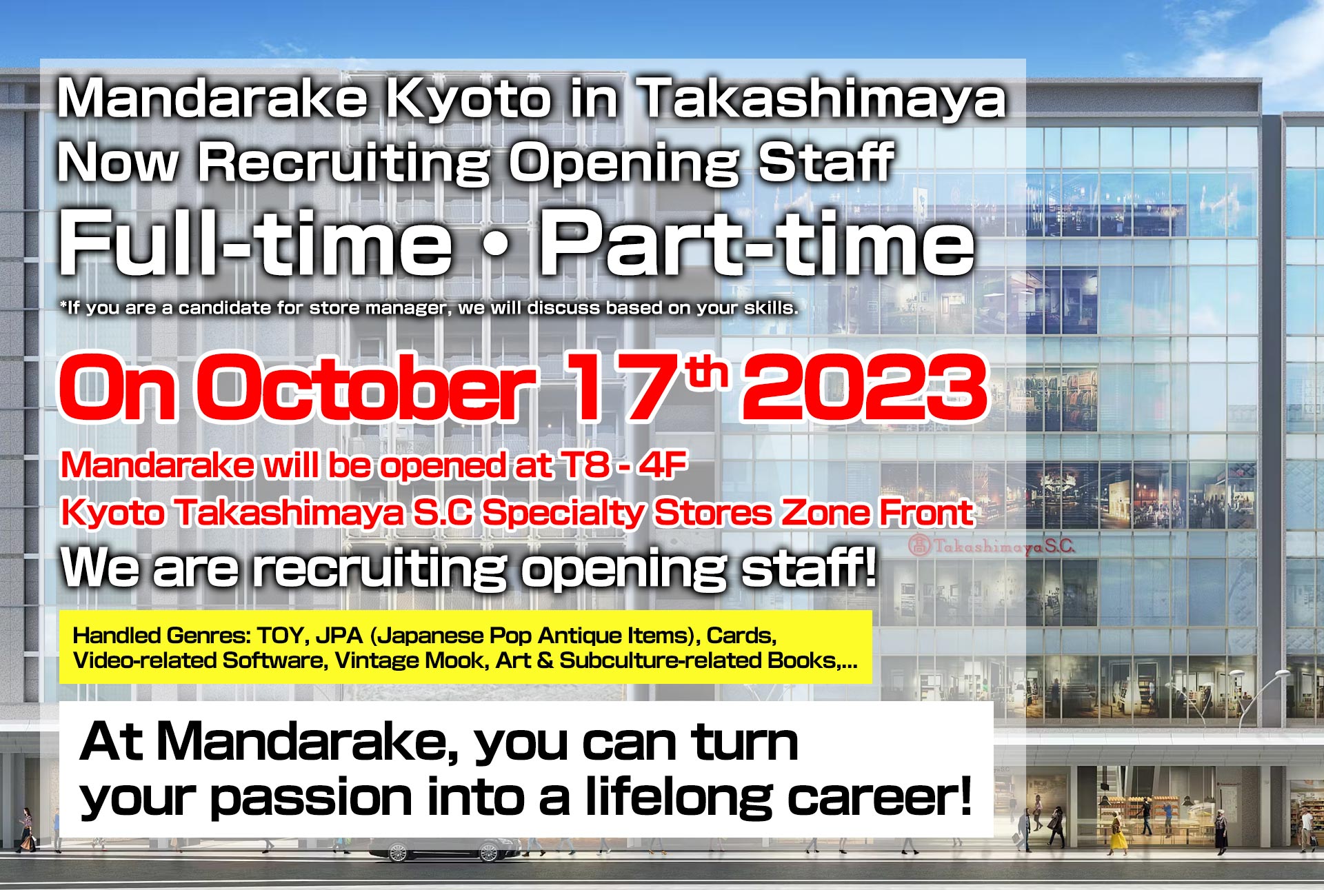 Mandarake Kyoto Recruit Information