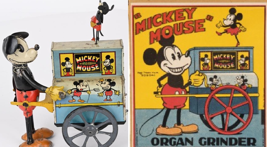1930年代 DISTLER社 ミッキーマウス オルガングラインダー	箱付・美品